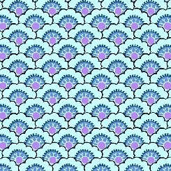 Blue, Purple, and Aqua Scallops: Madelyn for Quilting Treasures   $6.99/yd