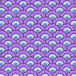Blue, Purple, and Aqua Scallops: Madelyn Quilting Treasures  $6.99/yd