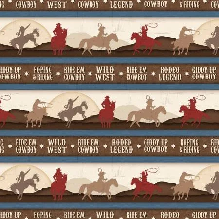Cowboy Border Stripe with Phrases  $6.99/yd