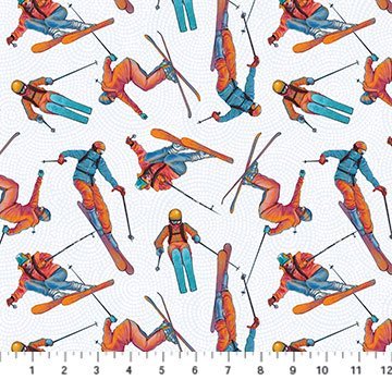 Tossed Snow Skiers - $12.50/yd