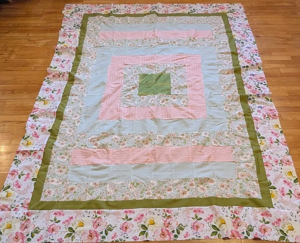 I added the borders from the sage green out.