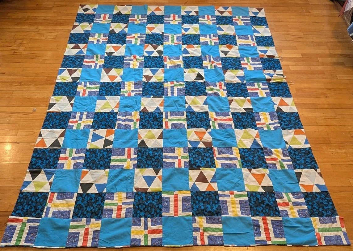 This top was too wide and short when I got it so I took off a row off the side and added it to the top making it the right size.