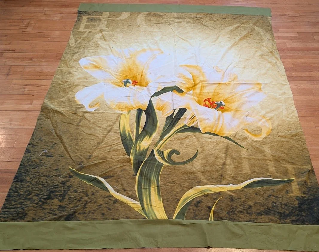 I found this piece in my browns fabrics?  I added a single border to the top and bottom and now it is the perfect size.