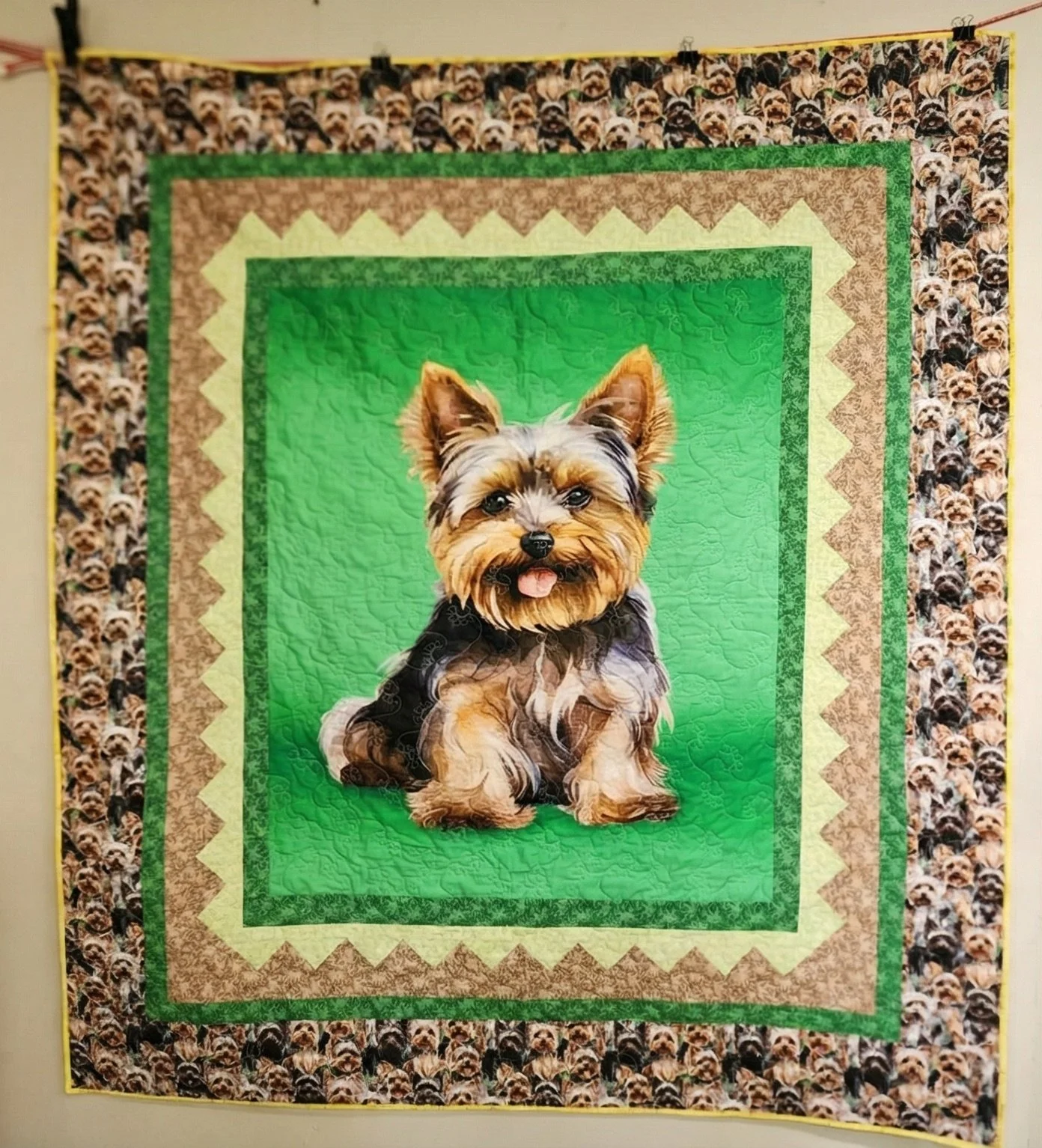 Yorkie quilt finished