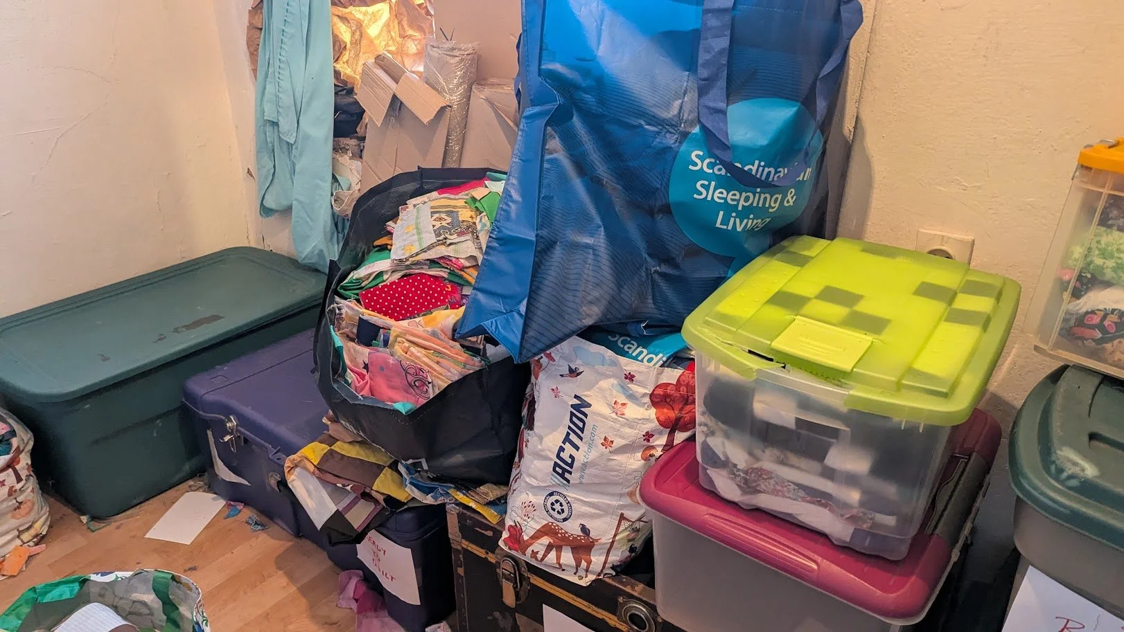 I need to finish filling up that trunk and then I'll start arranging the trunks better. I only had so much time to do anything in there today