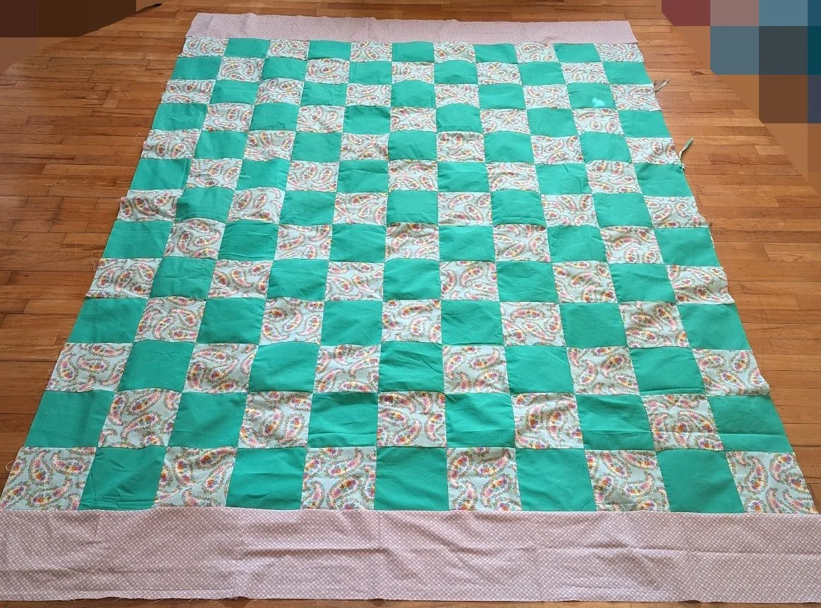 I trimmed off one column and added it to the top or bottom and then more fabric to make it the right length.