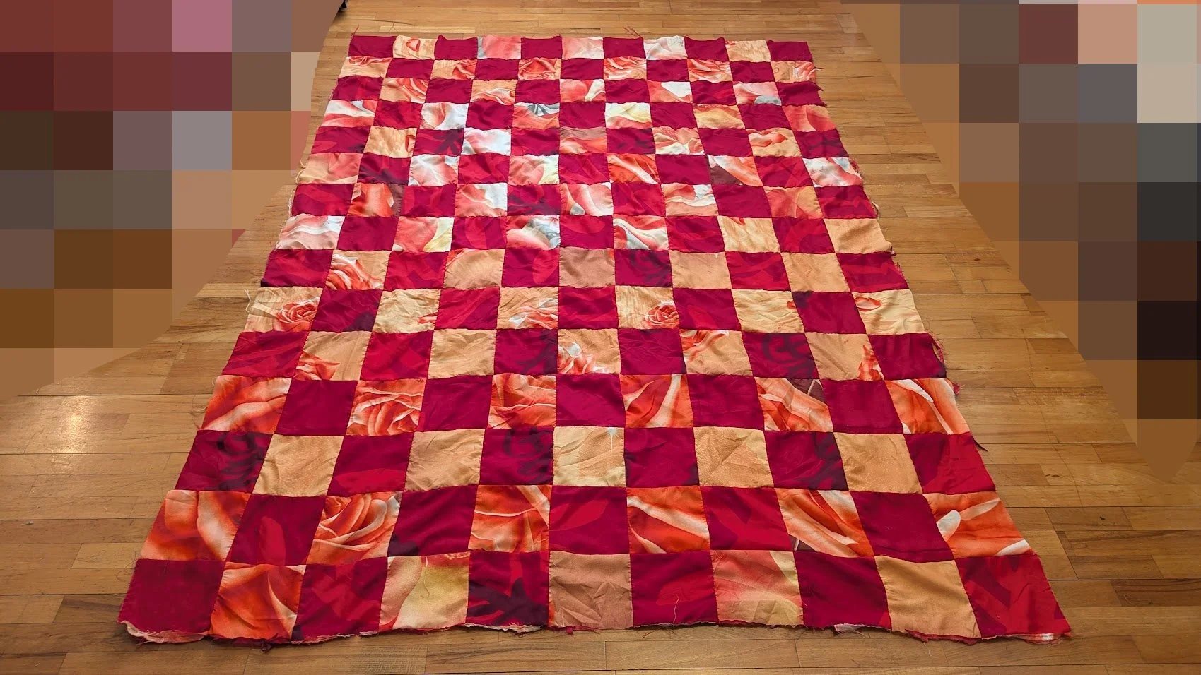 I trimmed off one side and added it to the top and bottom.