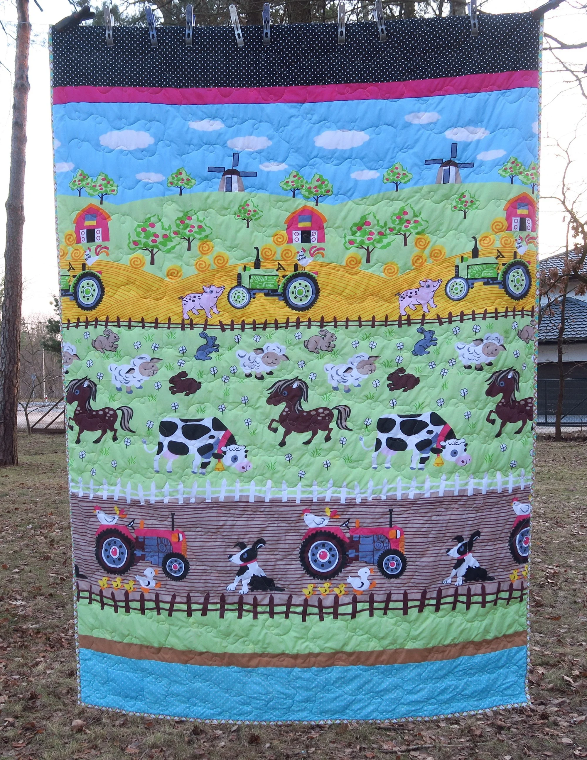 Panel made from a 50 meter bolt of Polish fabric!