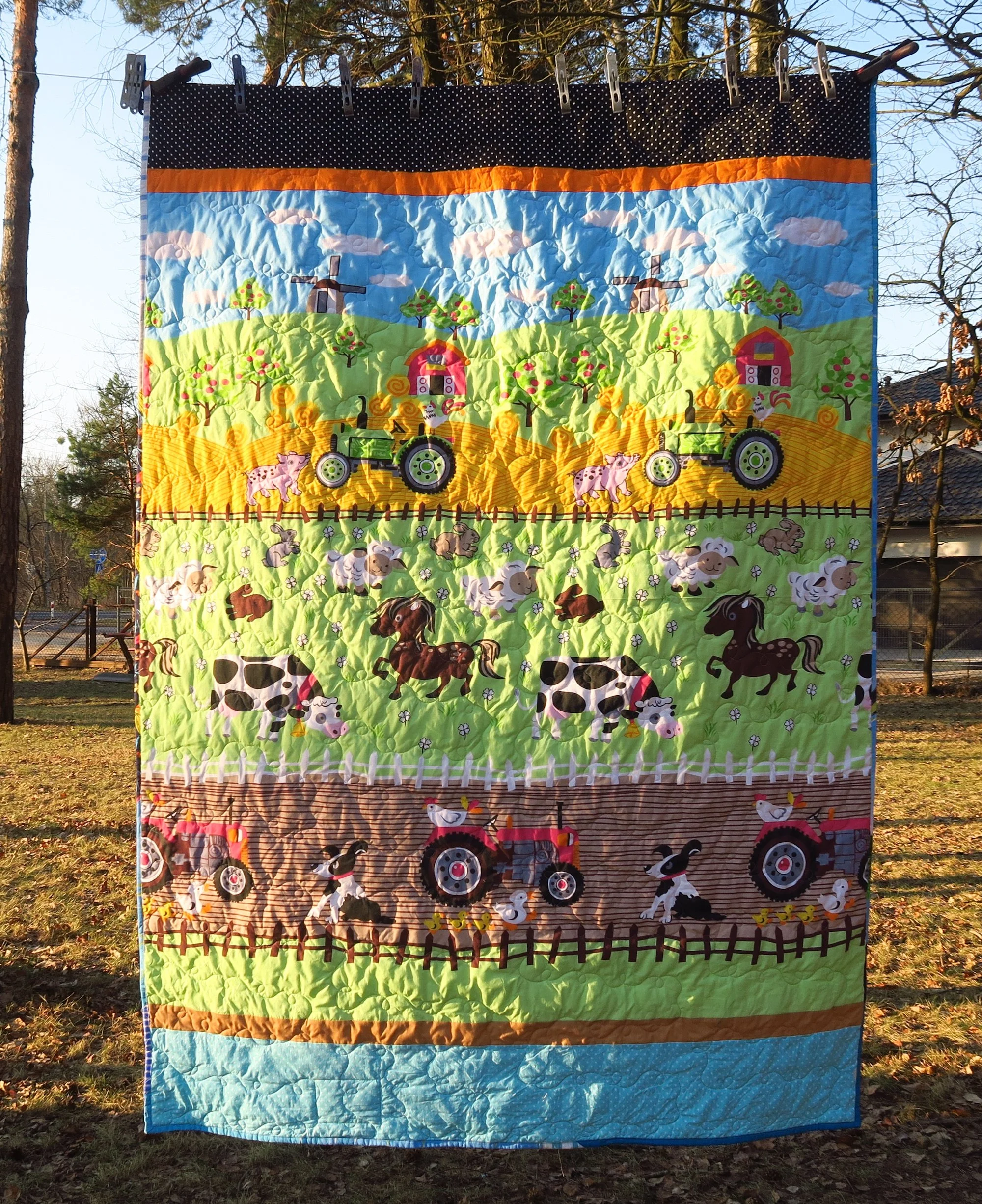 Panel made from a 50 meter bolt of Polish fabric!