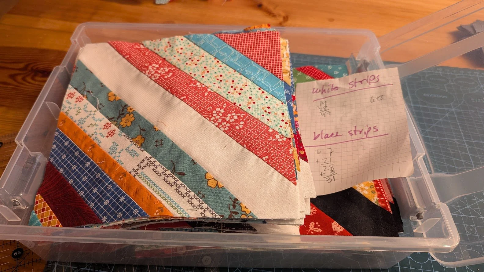 Strings quilt in progress