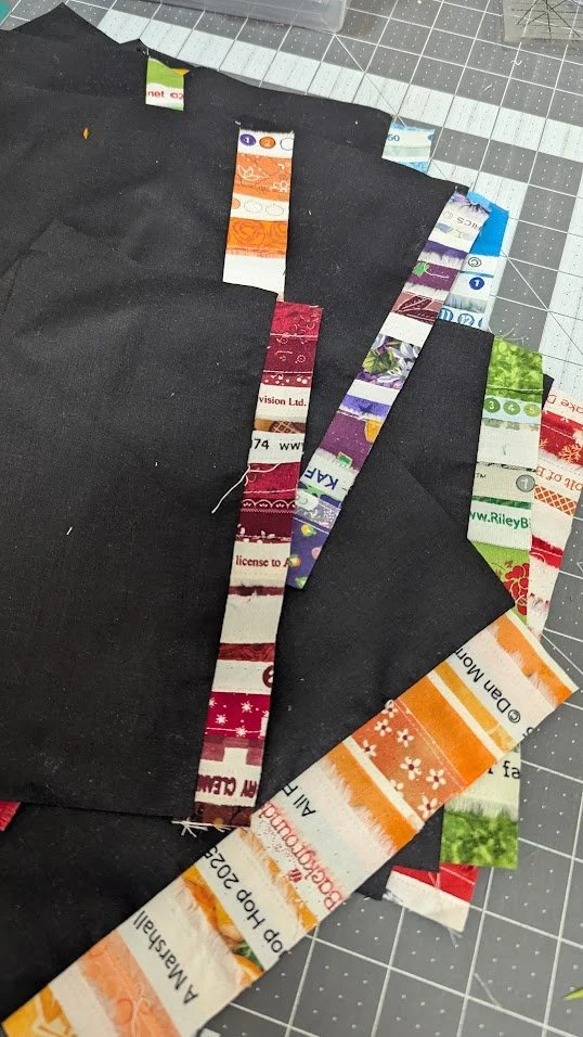 Using leftover from my Selvage spools quilt top