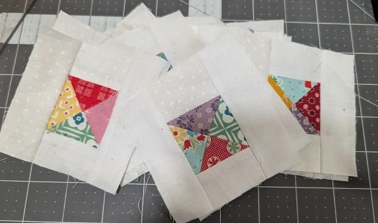 A Scrappy QST quilt in progress
