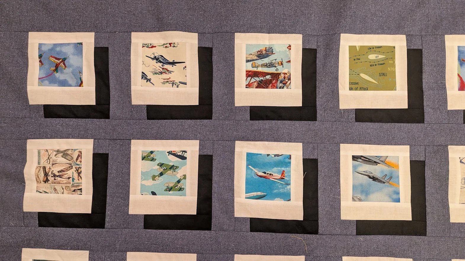 Airplane Quilt series #2 - Simple Shadowed Polaroids