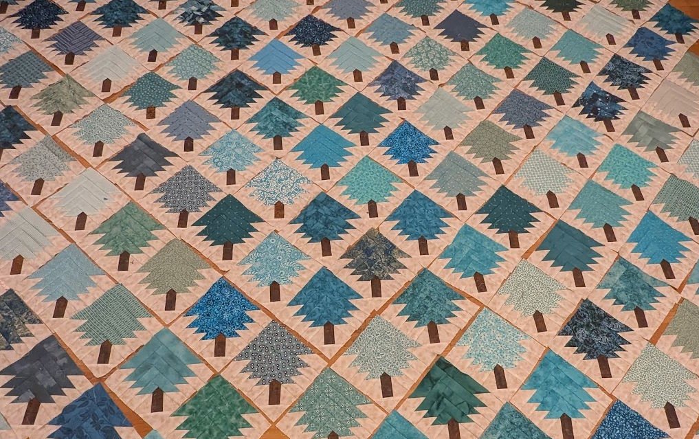 Progress on "Branching Out" - that Moda trees quilt top