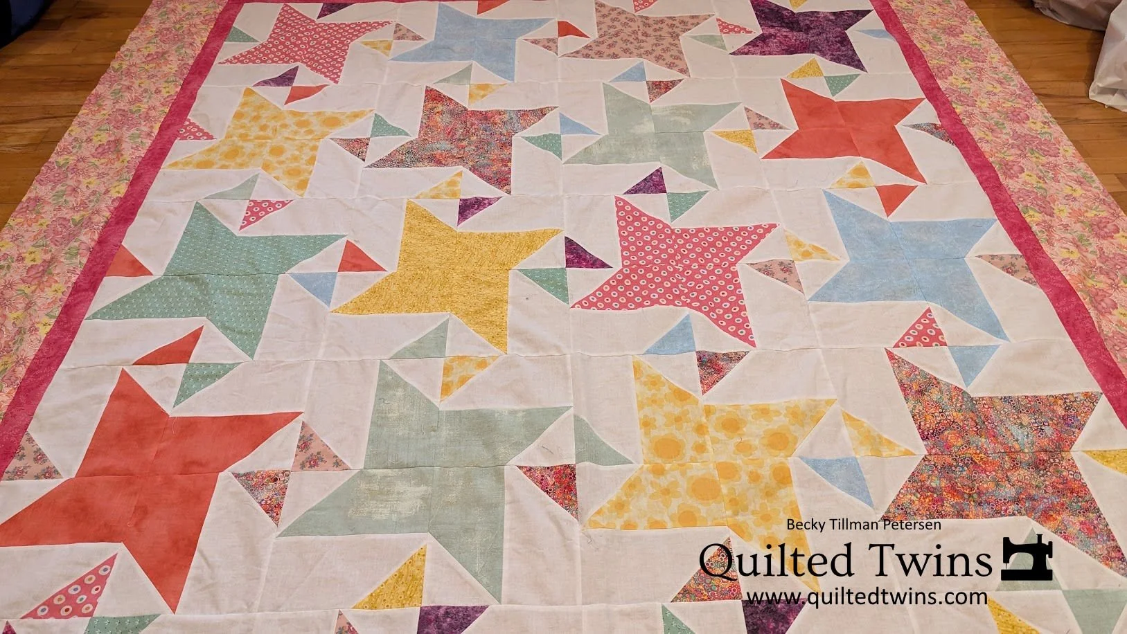 An Impulsive Quilt Along - “Fat Quarter Flowers” quilt top