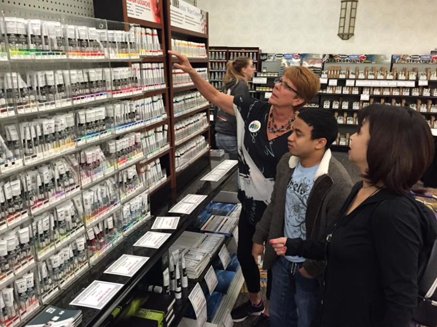 Live from Art of Carolinas, Video of King shopping for art supplies