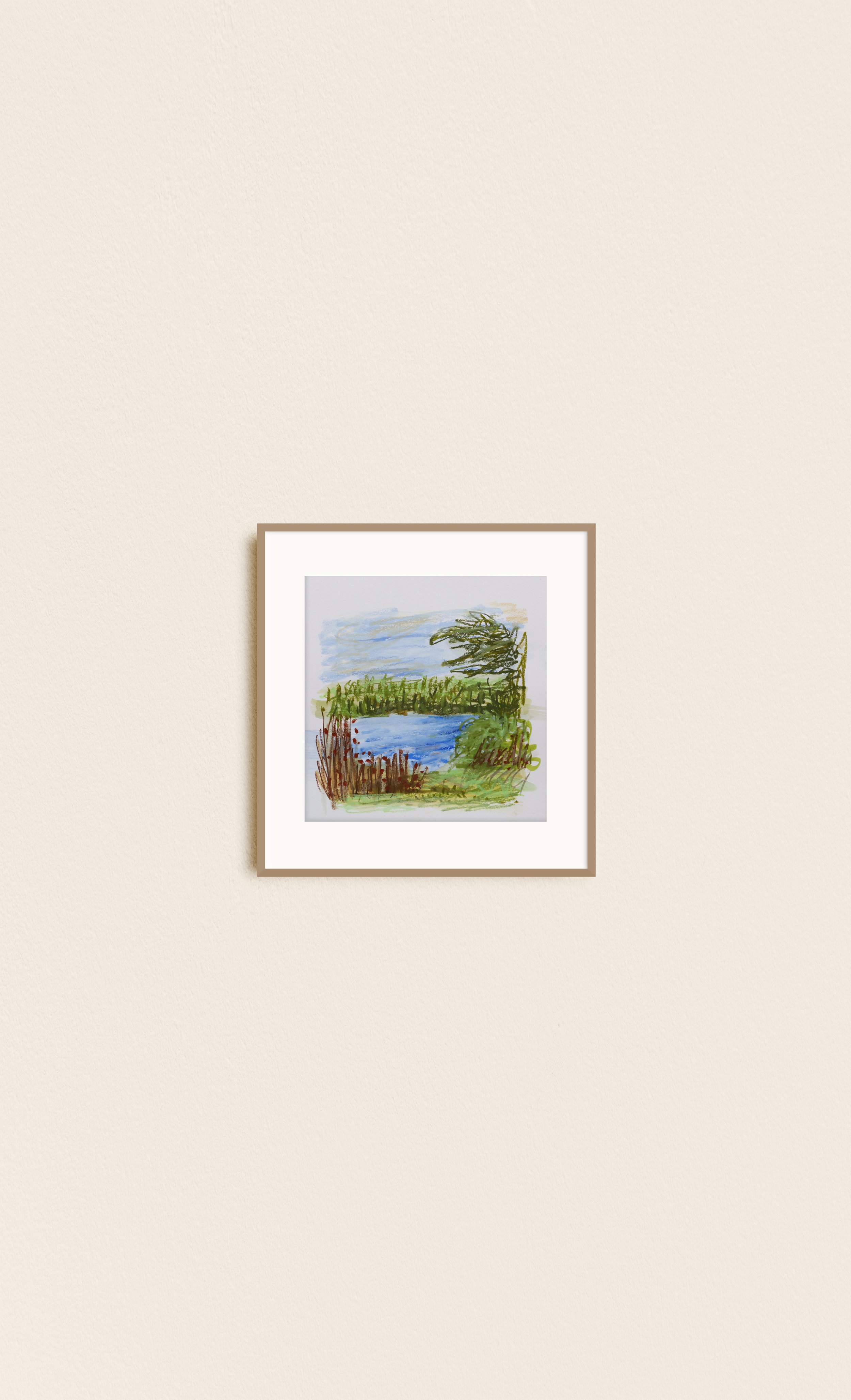 Small Fishing Hole - Mixed Media Original