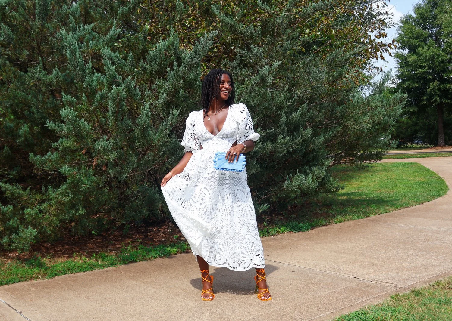 The Best Way to Style a Non-Basic, White Midaxi Dress