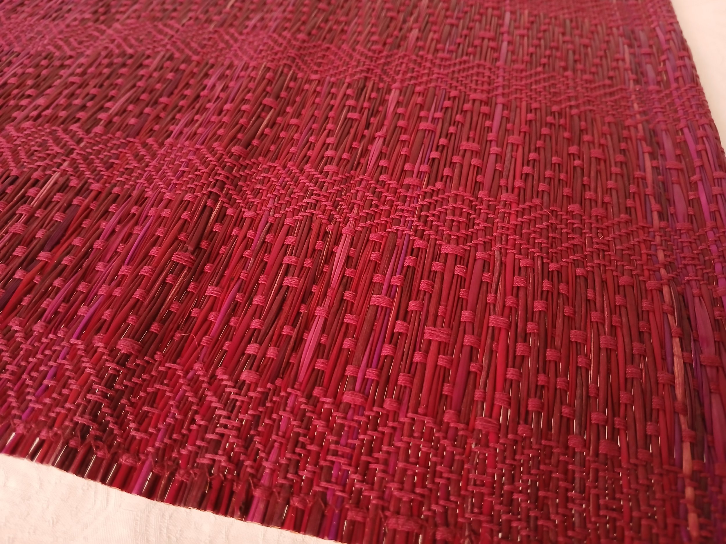 Beetroot Red Placemats with Weaving Design - India