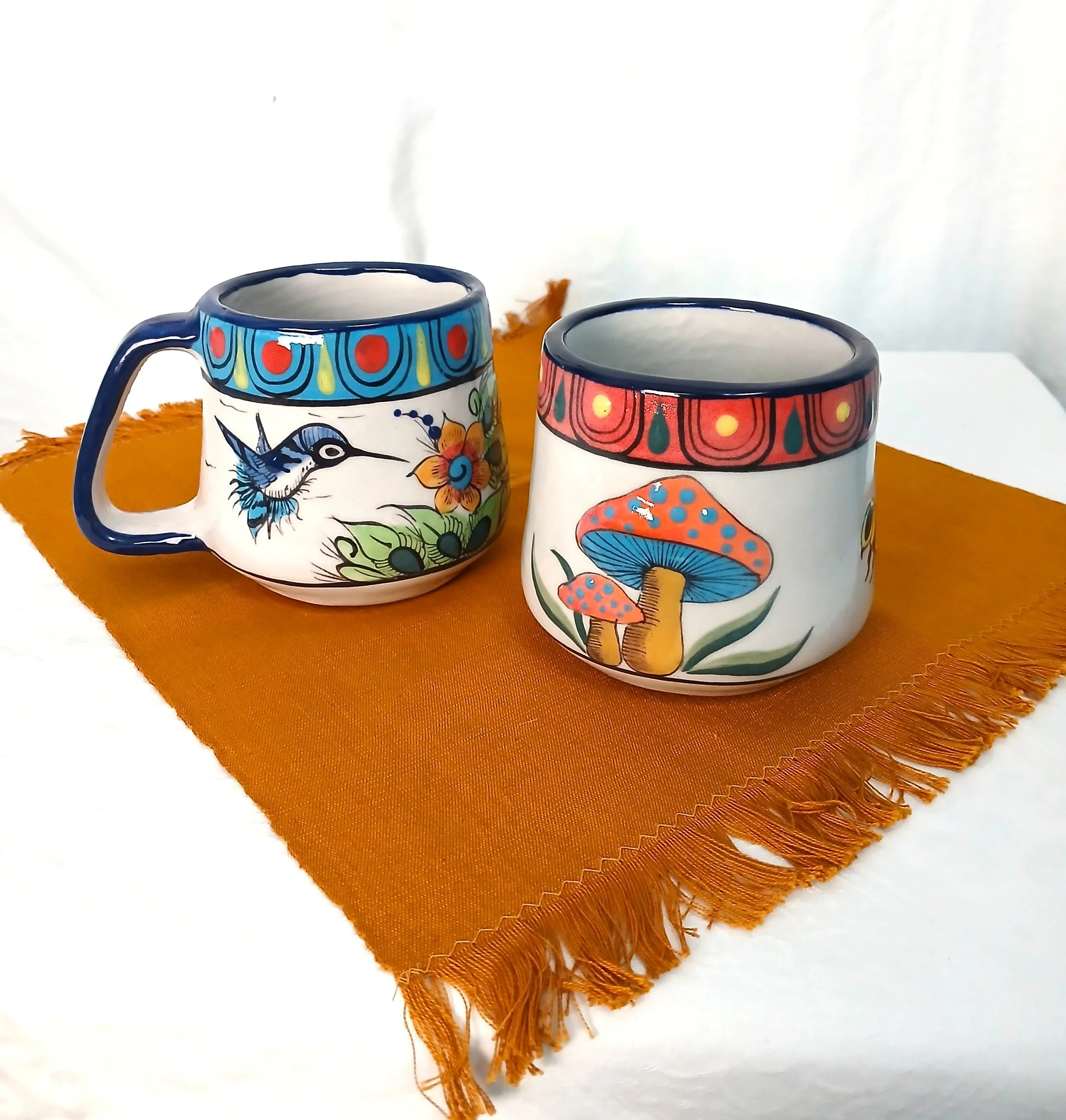 Hummingbird or Mushroom Mugs - Guatemala
