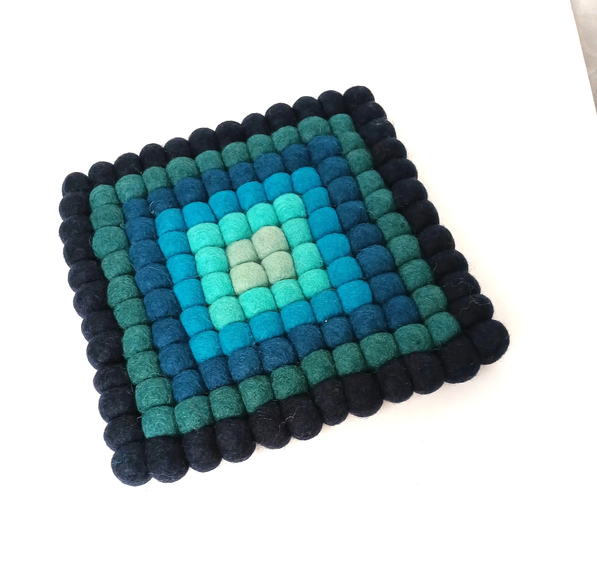 Felt Trivets - Blue to Black shades - Nepal
