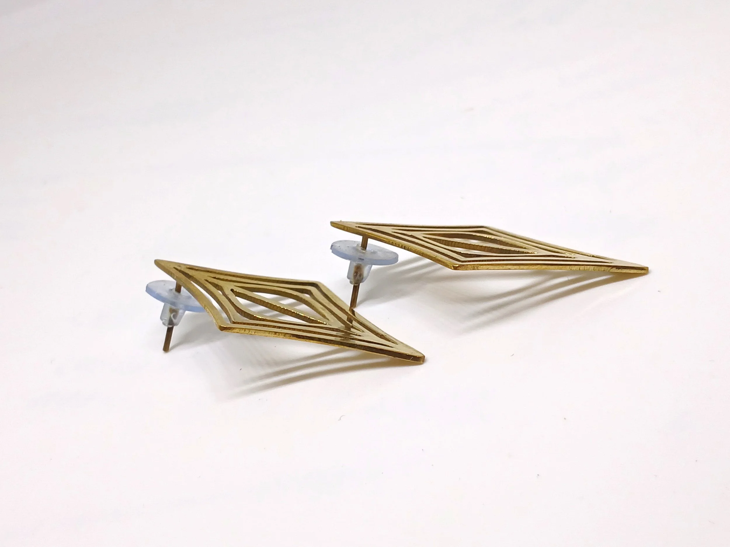 Diamond Brass Stud Earring - Nepal