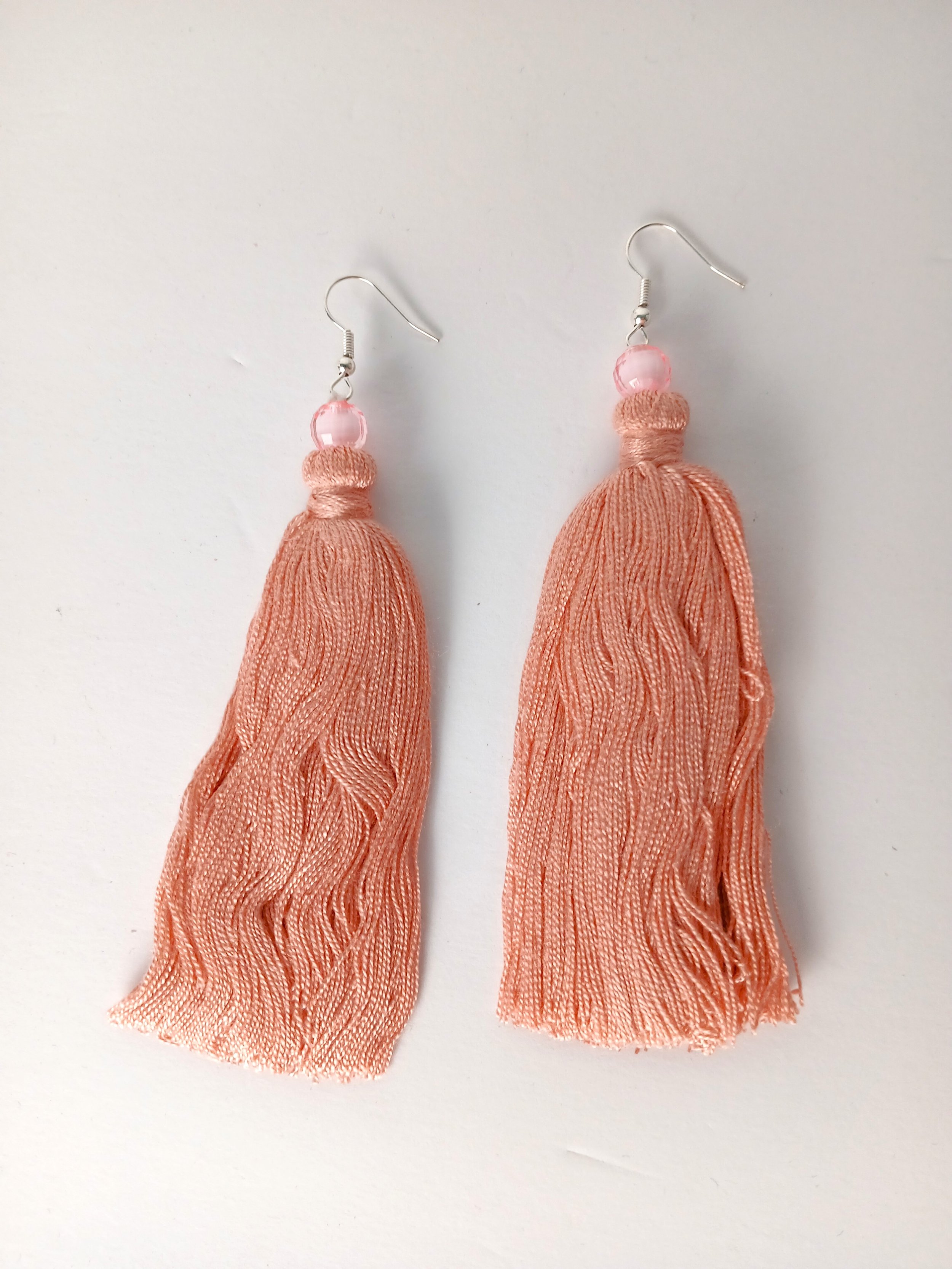 Soft Pink Tassel Earrings - Thailand