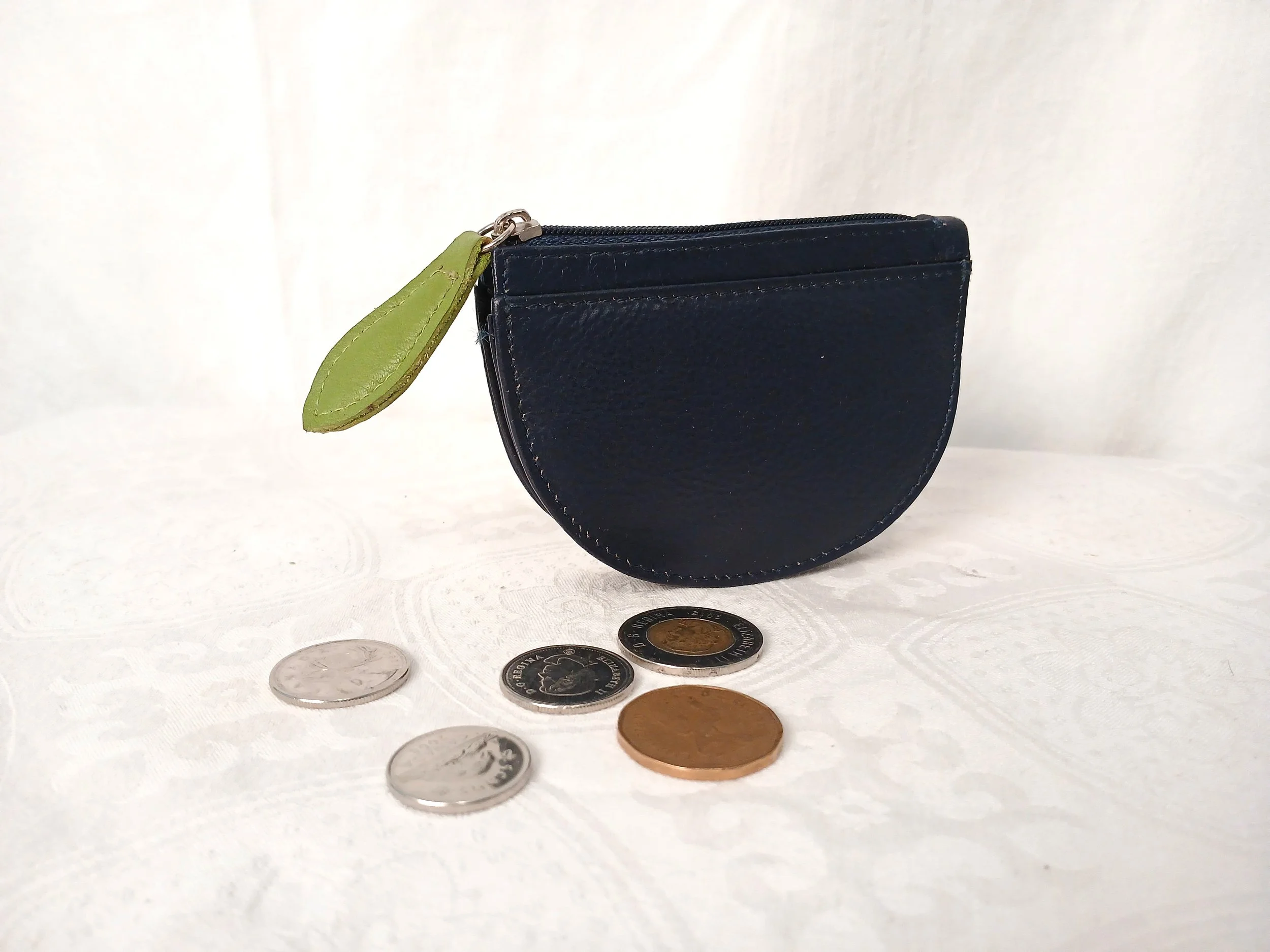 Navy Blue Leather Coin Purse - India