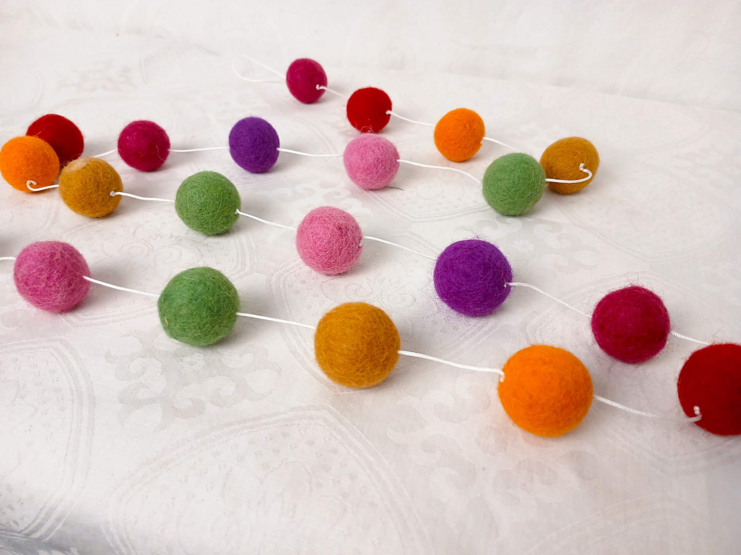 Felted Balls Garland - Nepal