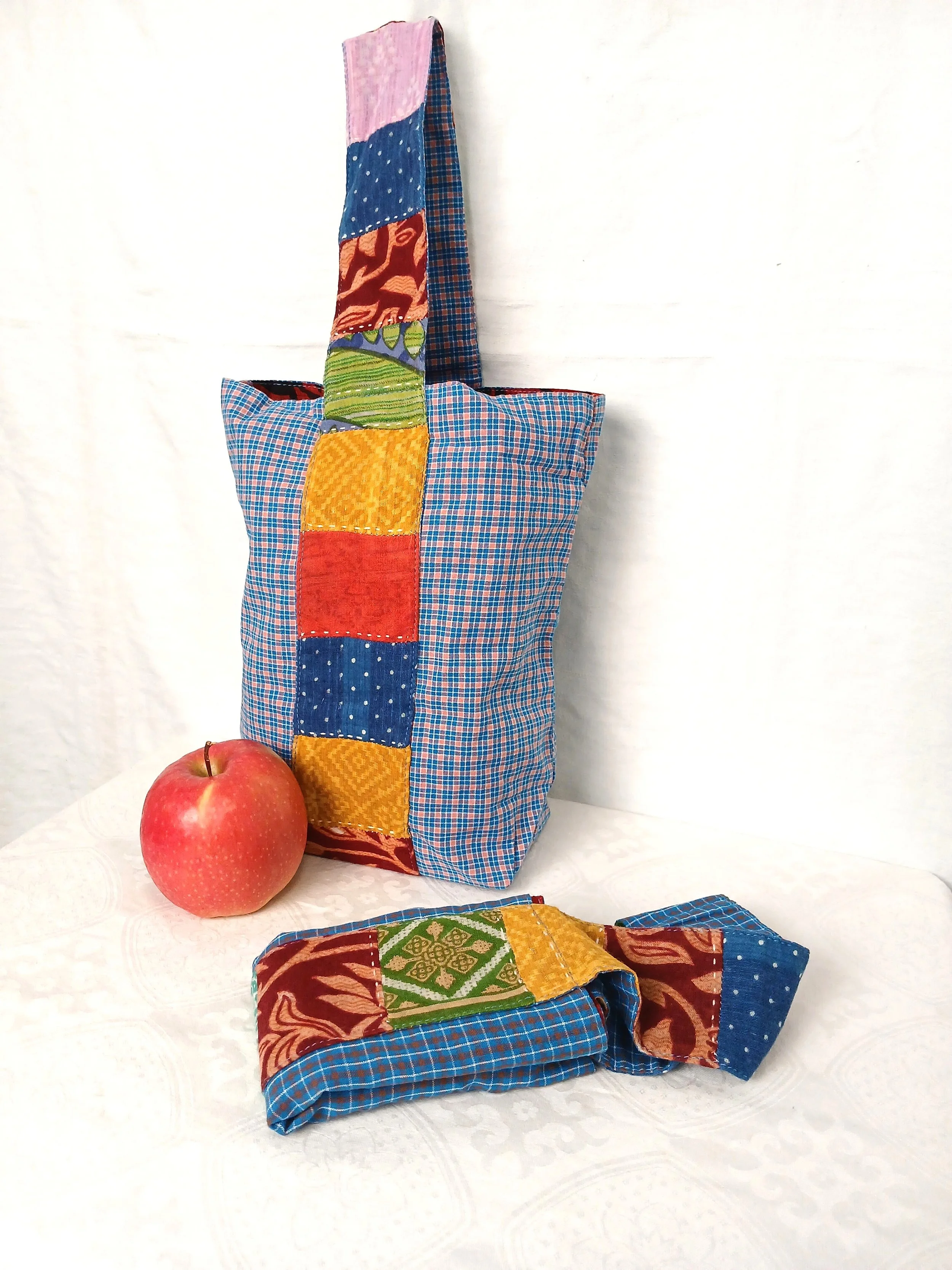 Recycled Fabric Reusable Lunch Bags - India