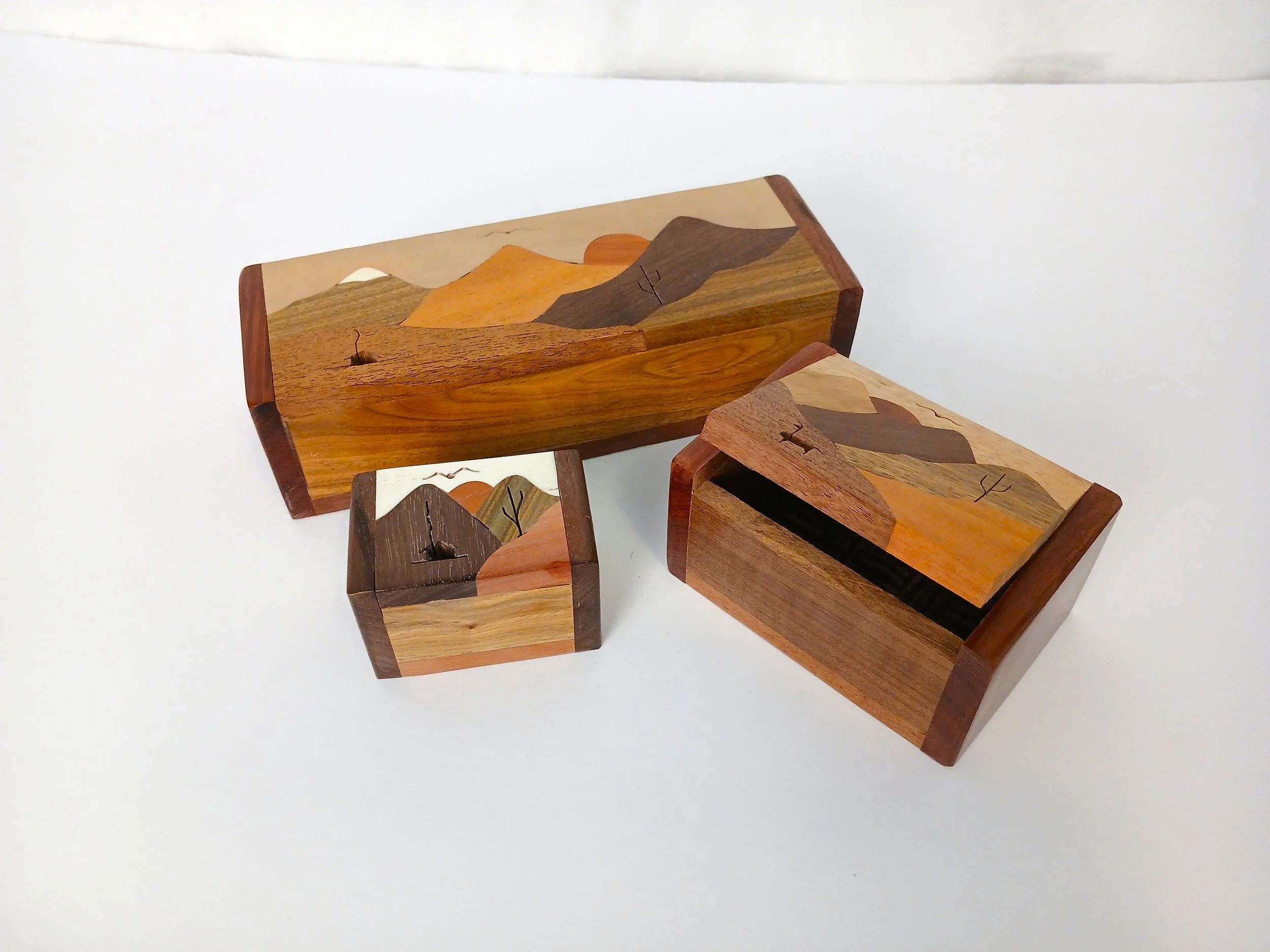 Hardwood Boxes with Inlaid Design - Argentina