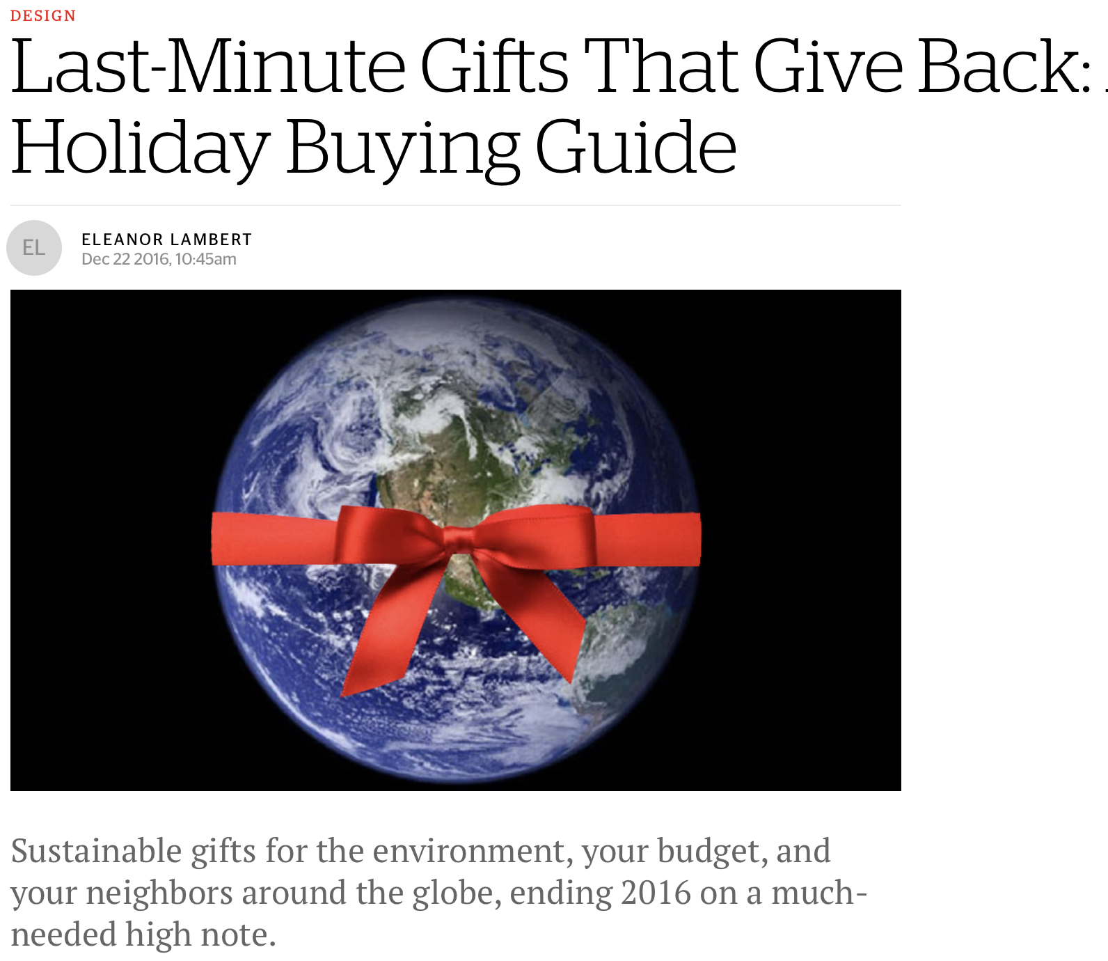 Last-Minute Gifts That Give Back: A 2016 Holiday Buying Guide