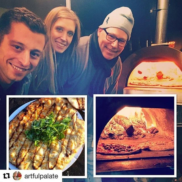 #Repost @artfulpalate
・・・
The wood-fired pizzas last night were exceptional 👌🏼created by this father/son duo from Woodinville based  @dogfathercatering! My fav: Herb and garlic with fresh arugula and balsamic glaze😋 @threeofcupswinery Fall Release