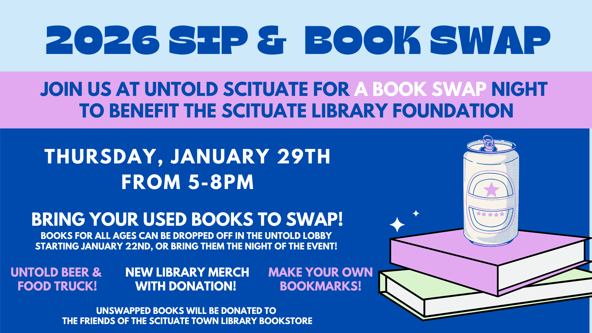 Scituate | 2026 Sip and Book Swap Event: A Benefit for the Scituate Library Foundation