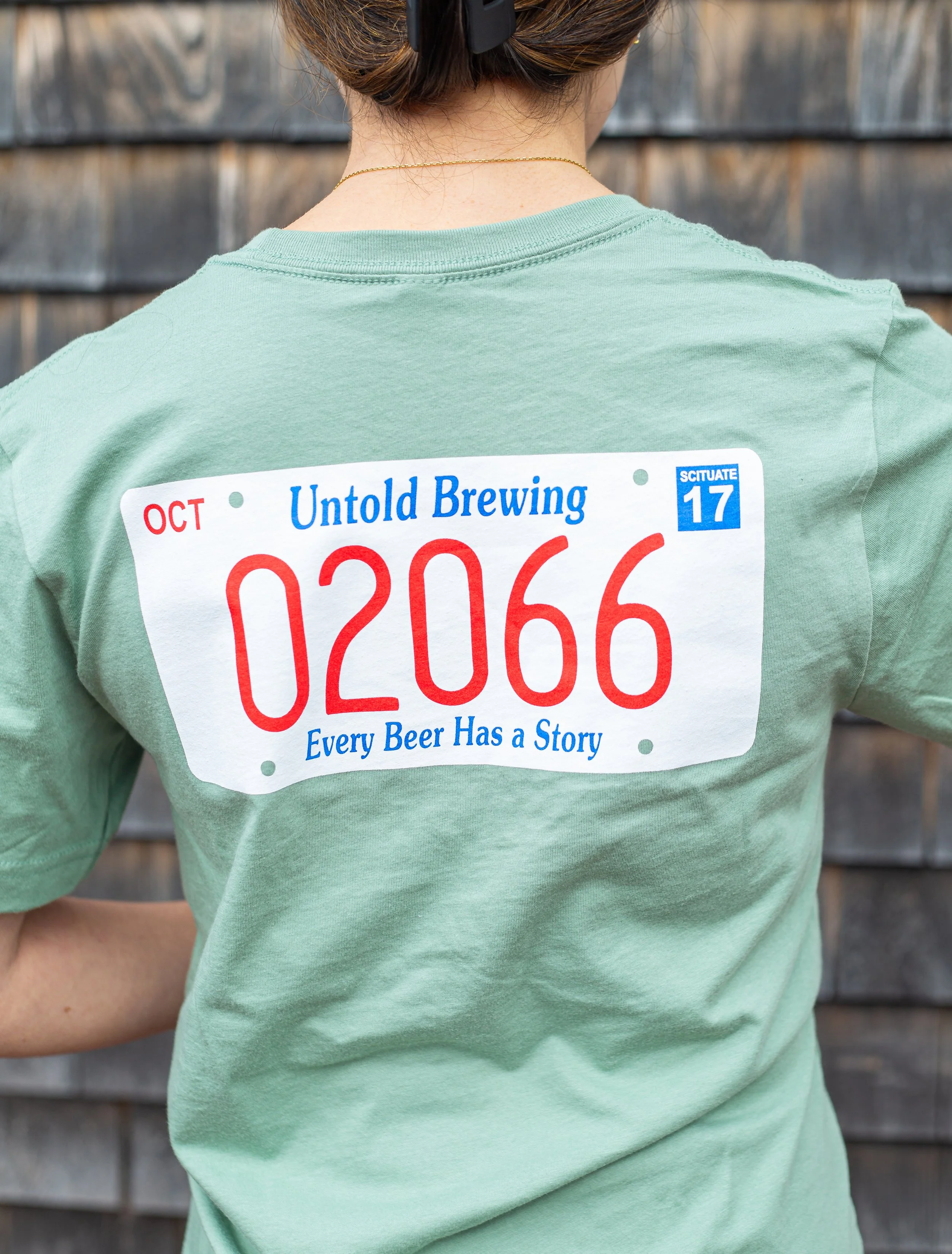 Scituate License Plate Tee - 02066 - Sage Green
