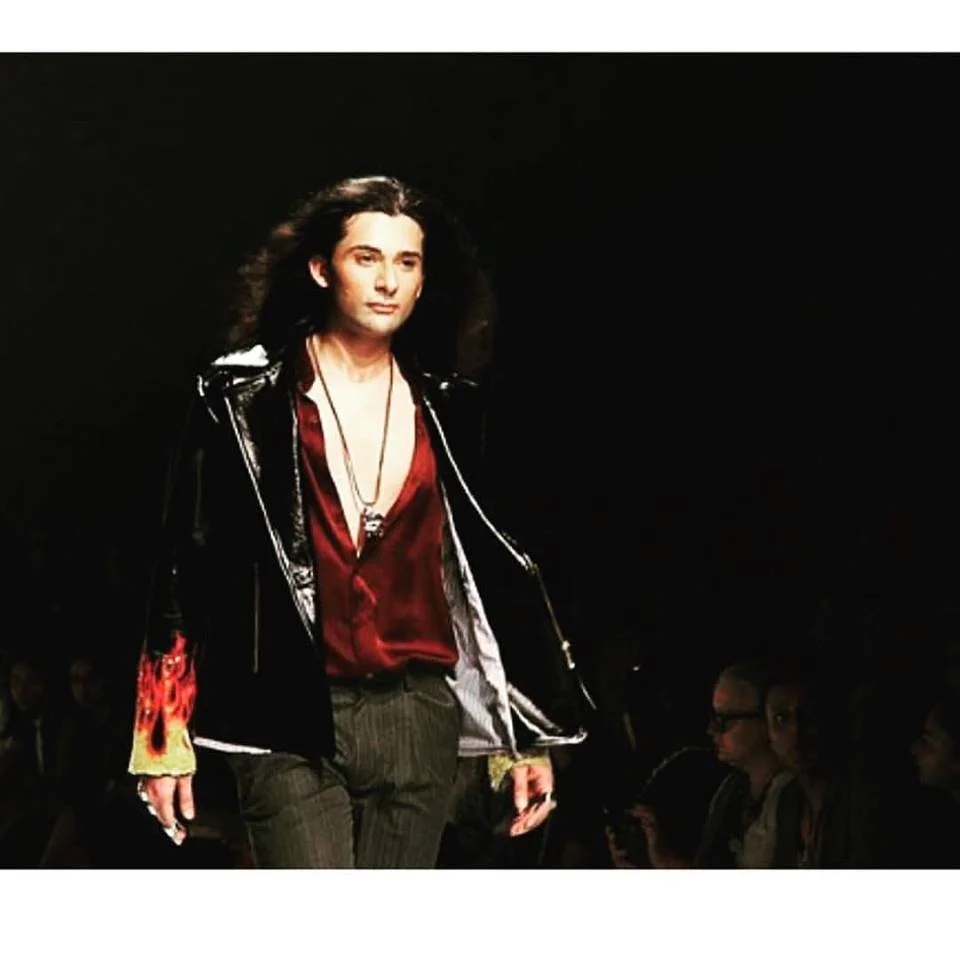 Walking the ramp at Fashion Week.