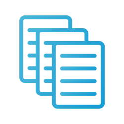 Blue icon representing desk research