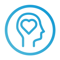 Icon of a head with a heart inside