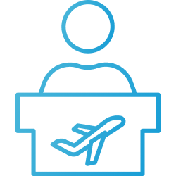 Blue icon representing gate agents