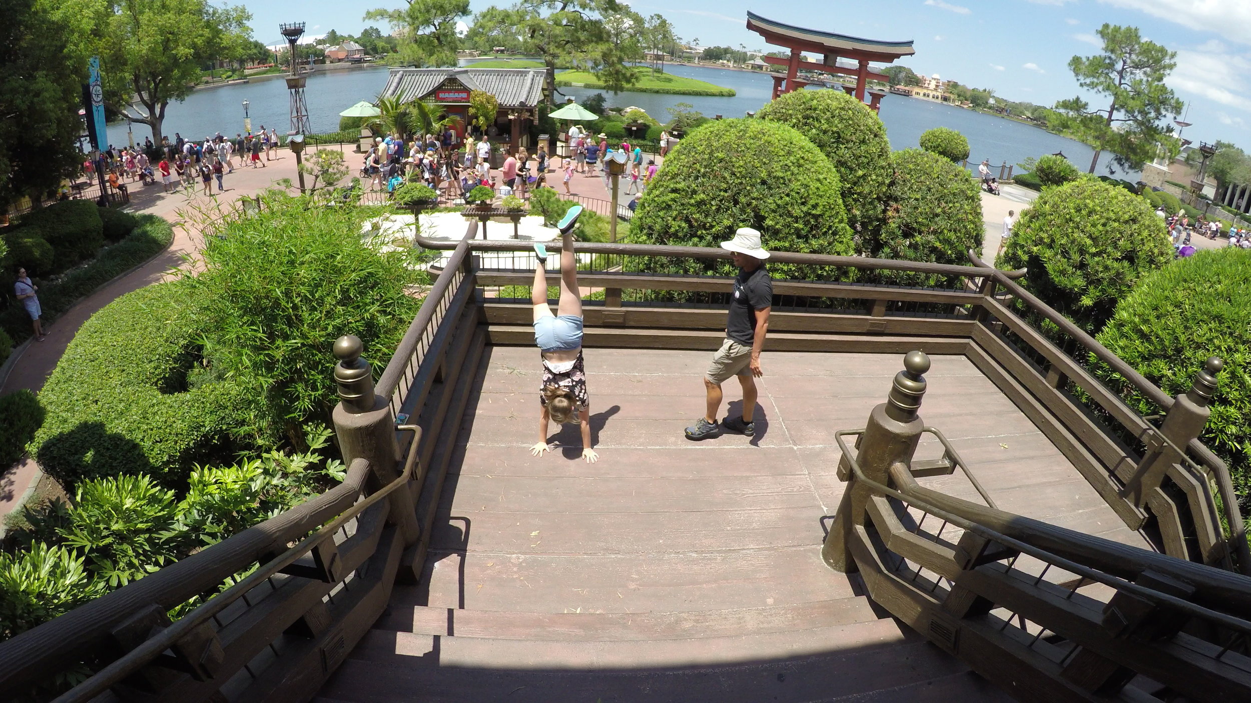Handstands in 'China' at Epcot