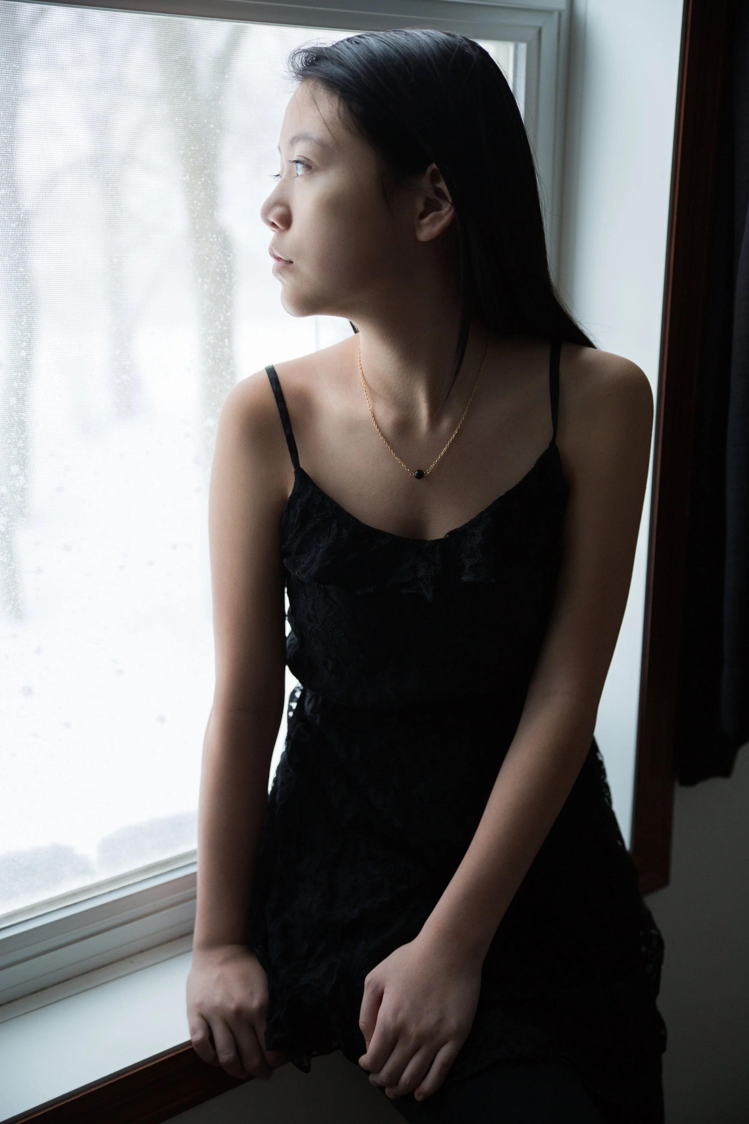Model Skyler Vang Necklace from 6th Borough Boutique