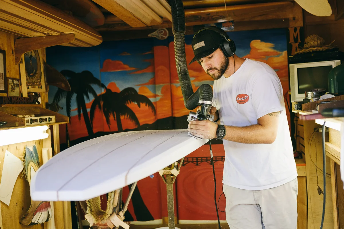 Inside a place that only a lucky few have seen before: Mike Marshall's personal shaping room. Photo: Taylor Abeel.