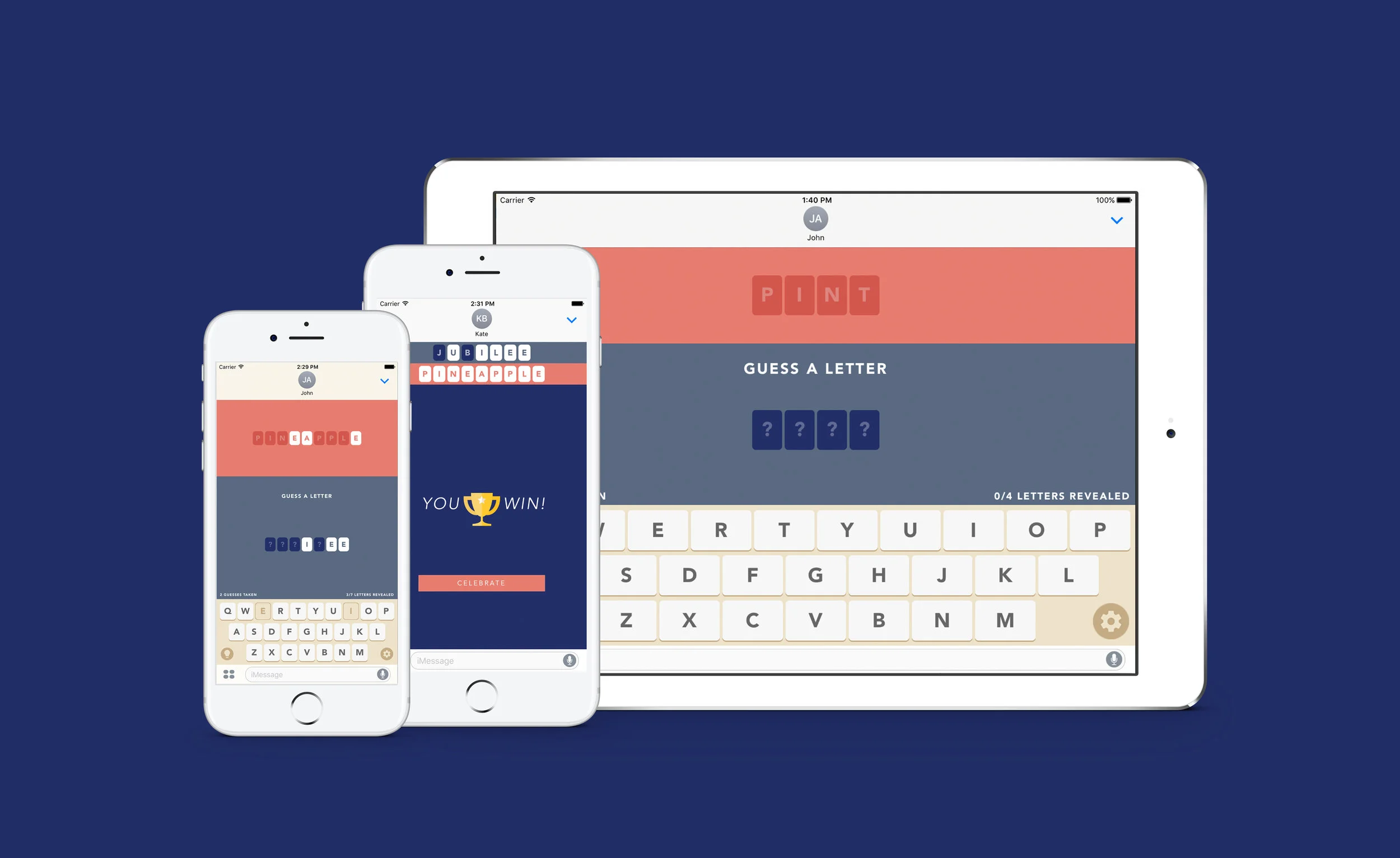      This project was &nbsp;   — conceived and built in 6 weeks —&nbsp;   to launch in time for Apple's iOS10 launch of iMessage Apps.    I worked side-by-side with the engineer to plan a timeline that allayed for pixel-pushing, user-testing and unpl