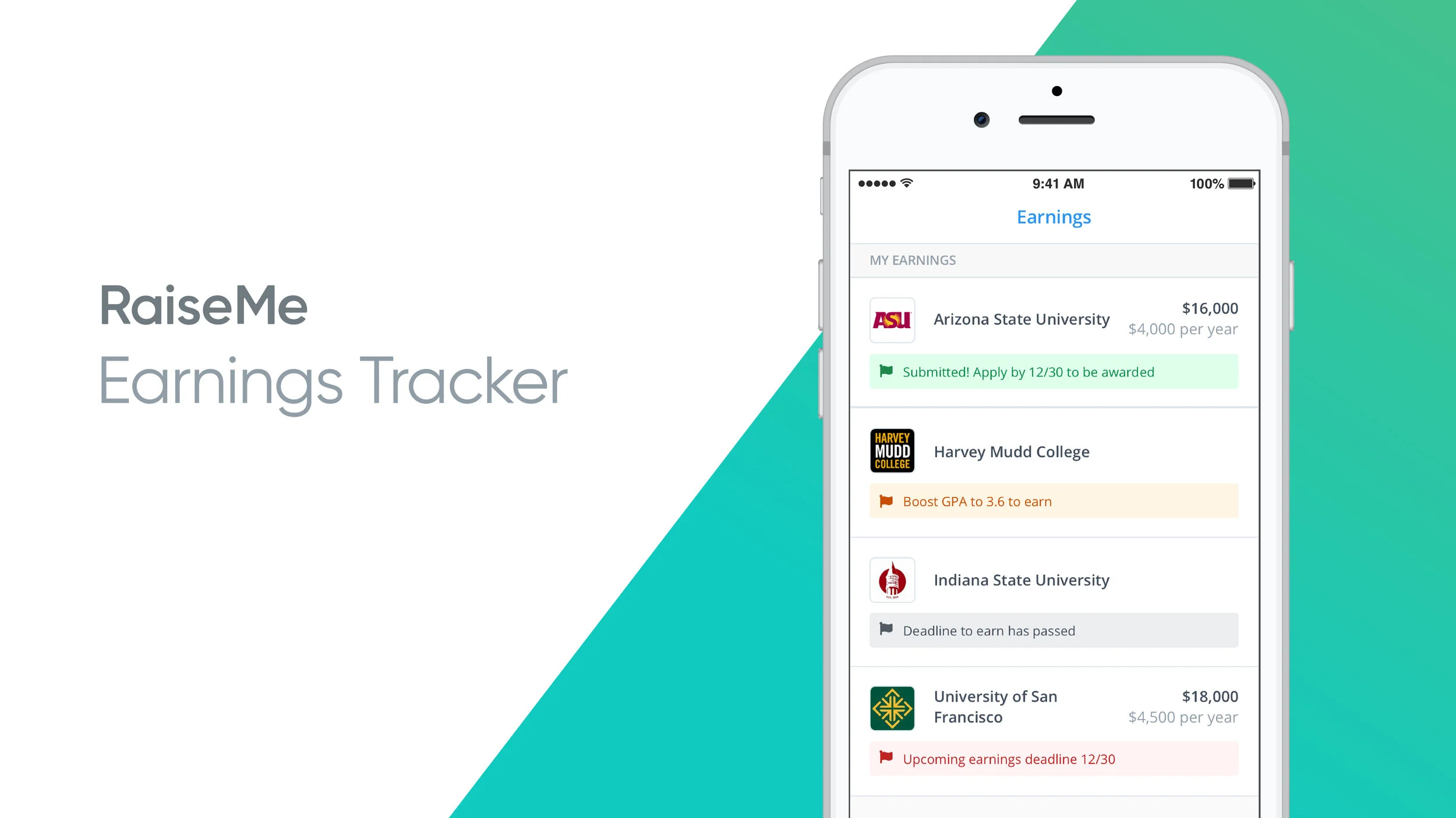 Earnings tracker title screen
