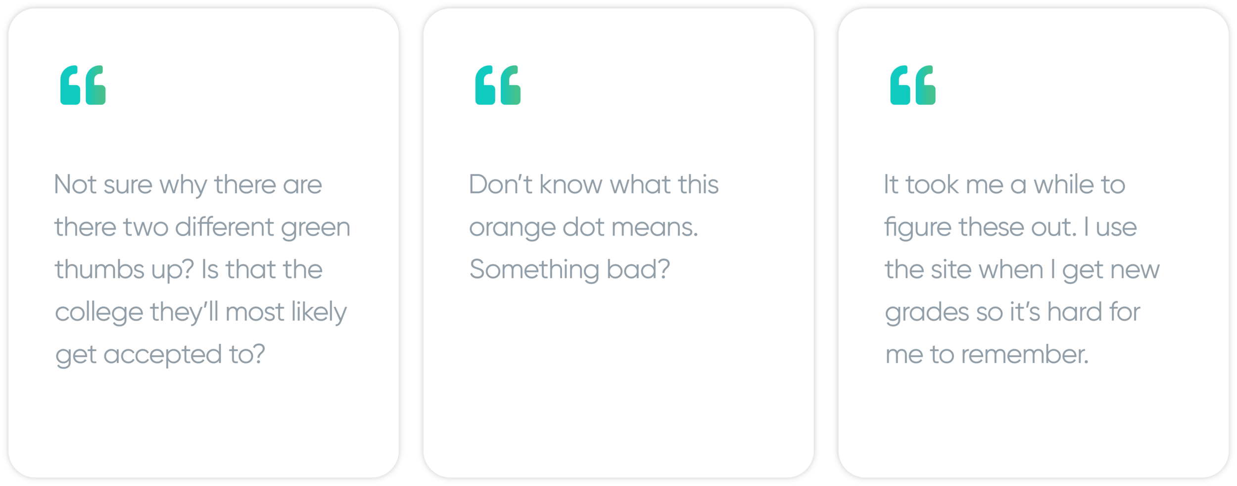 Quotes from the student user survey