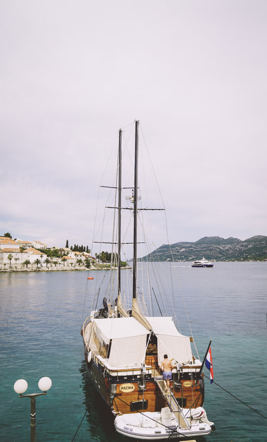 Boat at the harbour of Korcula