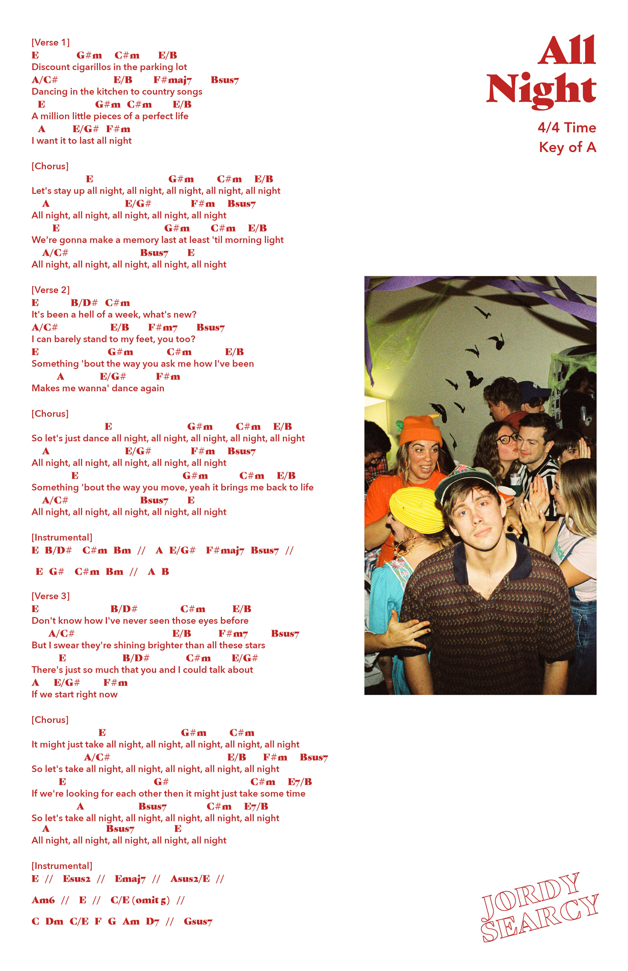 All Night Chord Chart