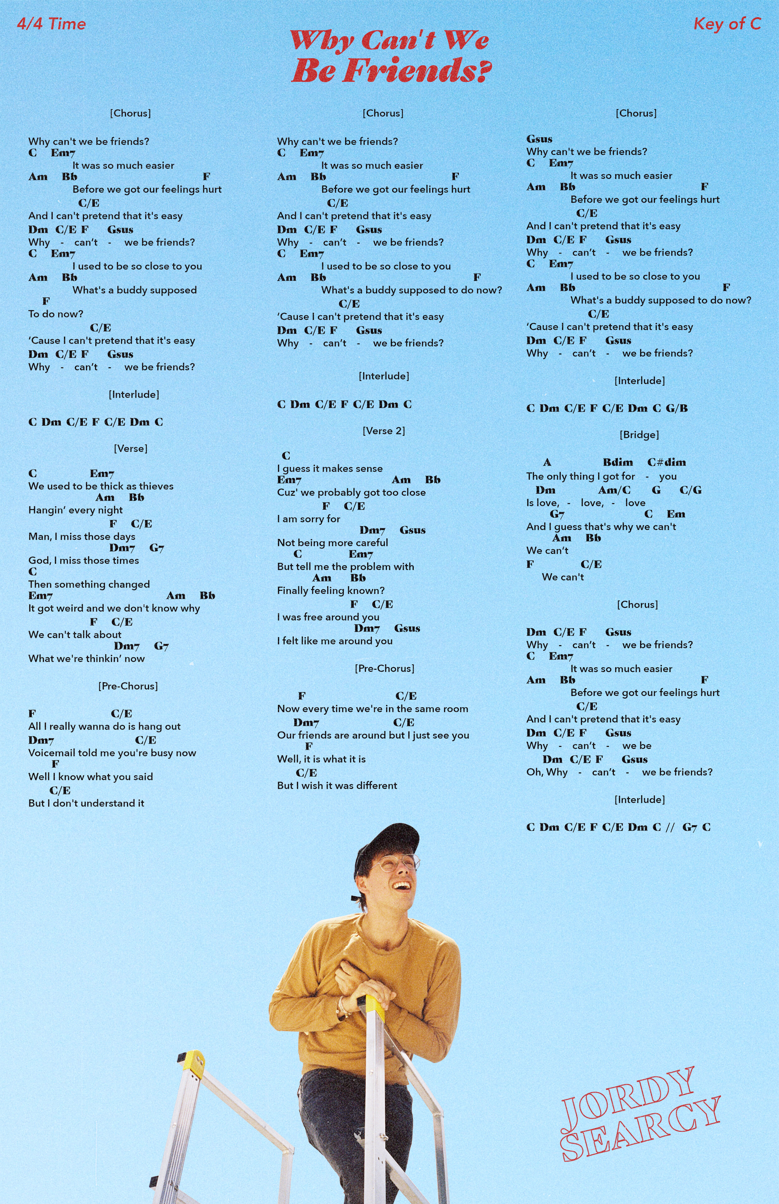 Why Can't We Be Friends Chord Chart