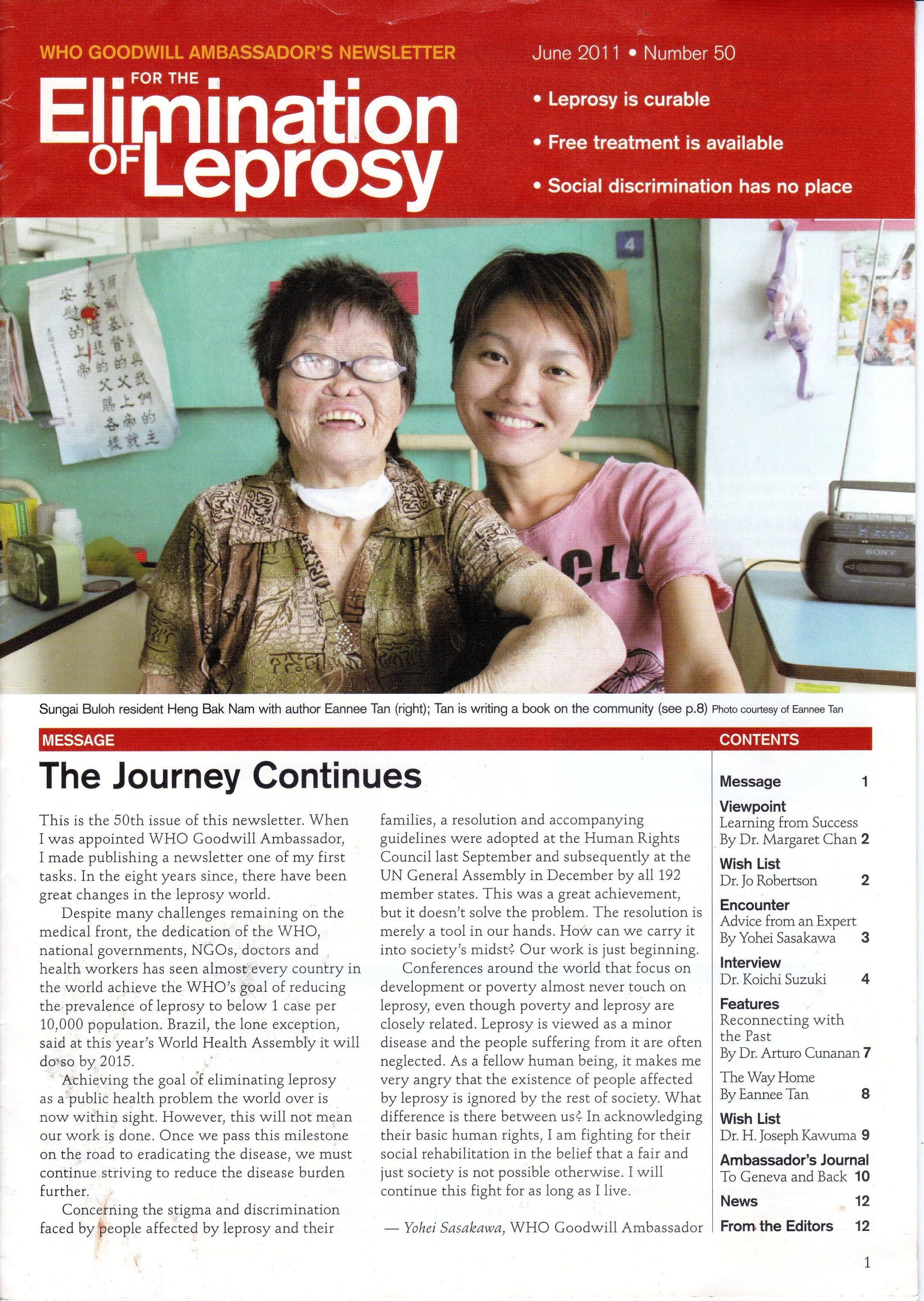 Reports of WHO Goodwill Ambassador’s Newsletter on Sungai Buloh’s stories. (photo by Tan Ean Nee)
