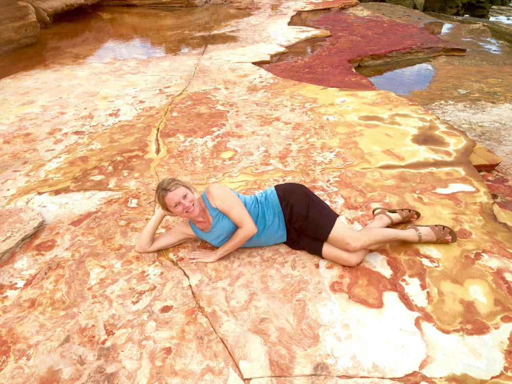 Reclining amongst the glorious colour of Gantheume Point